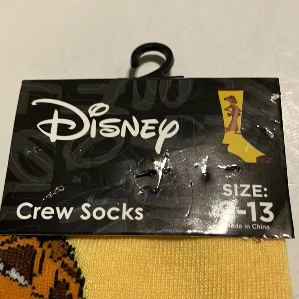 Disney‎ Pumbaa and Timon Casual Socks Two Pair Orange and Yellow